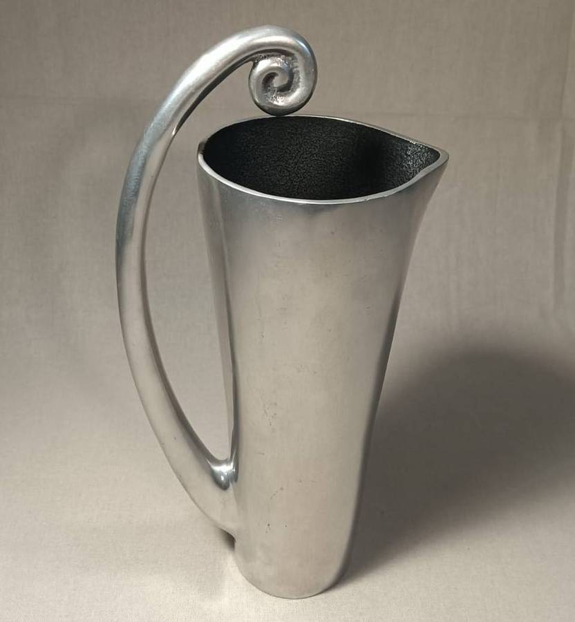 Carrol Boyes (SA 1954-2019) Iconic Coil Handle Aluminium Water Jug Large 30cm High