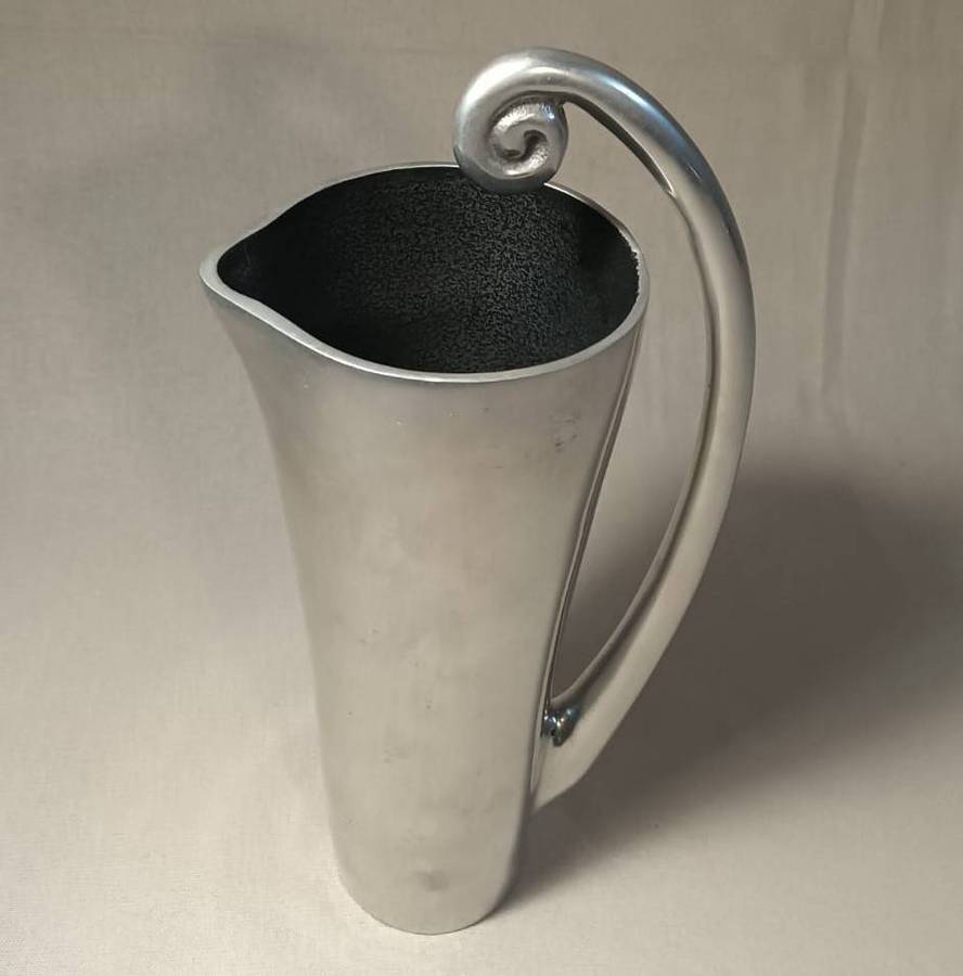 Carrol Boyes (SA 1954-2019) Iconic Coil Handle Aluminium Water Jug Large 30cm High