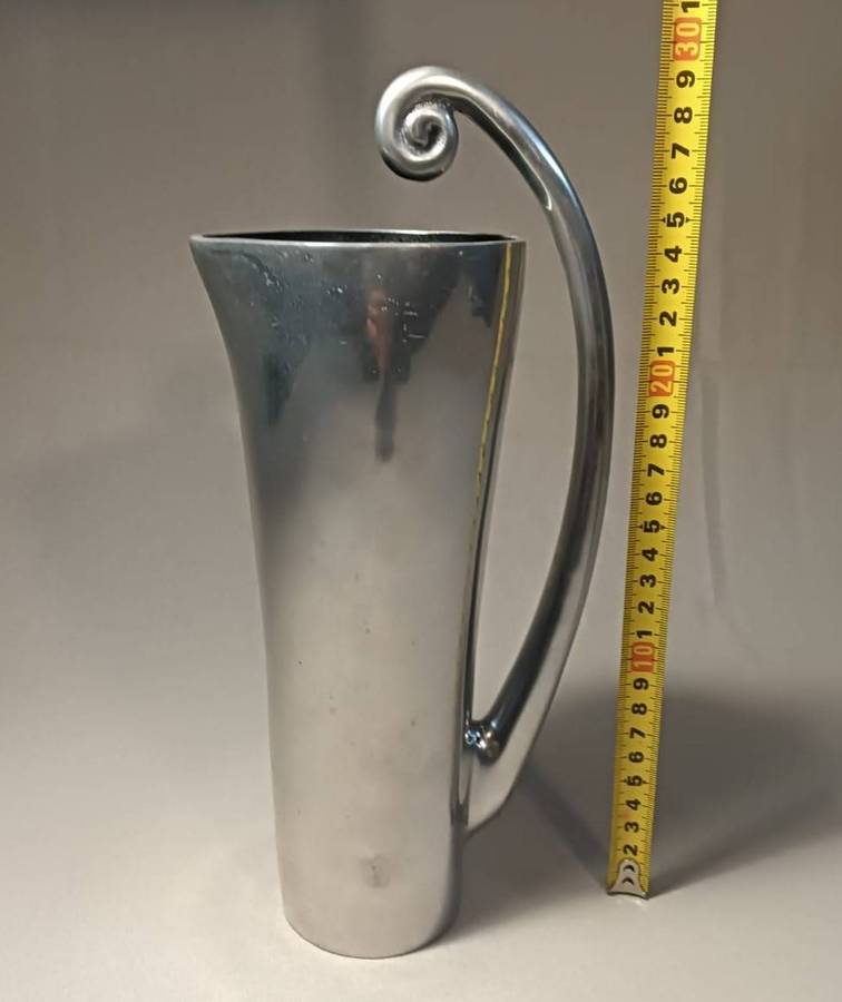 Carrol Boyes (SA 1954-2019) Iconic Coil Handle Aluminium Water Jug Large 30cm High