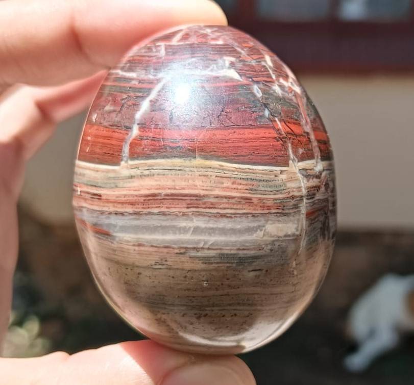 Clutch of 6 Rock Eggs: Leopard Spot Egg, Holy Indian Narmada Stone, Pink and Green Unikite, and more