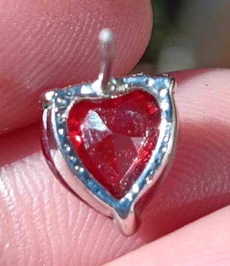 Lovely Pair of Heart Shaped Red Rhinestone Stud Earrings