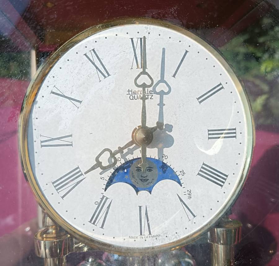 Vintage Hermle West Germany (1949-1990) Quartz Brass Mantle Clock with Torsion Pendulum Not Working