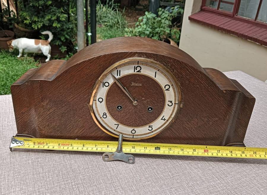 Junghans German Mantel Clock from 1938 - W278 Movement - Working! - Winding Key!