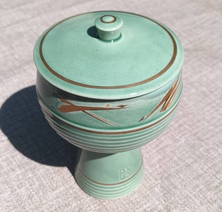 Korean Unbo Studio Arts Celadon (Jade Colour) Incense Burner Porcelain Jar