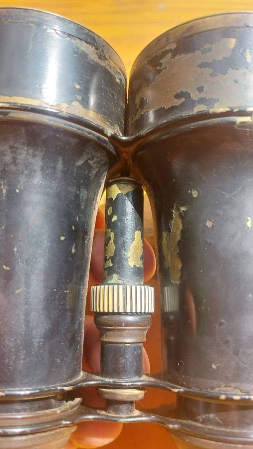Antique (early 20th cen) Lemiere Palais Royal 6 Brass and Bakelite Binoculars Still Works See Photo