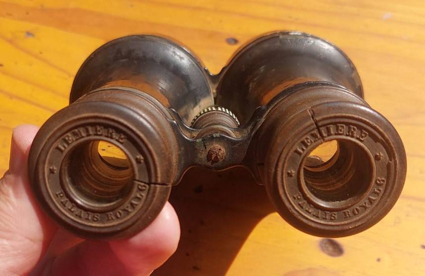 Antique (early 20th cen) Lemiere Palais Royal 6 Brass and Bakelite Binoculars Still Works See Photo