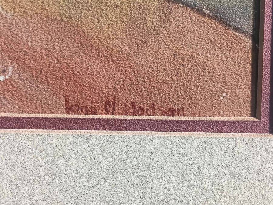 Iona M Hodson (Scottish/SA 1897-198?) Watercolour Jacaranda Trees with Pergola Framed 44cm H 39cm W