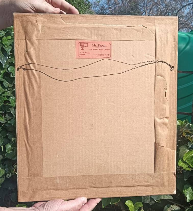 Iona M Hodson (Scottish/SA 1897-198?) Watercolour Jacaranda Trees with Pergola Framed 44cm H 39cm W