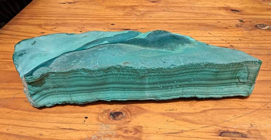 Huge 6.9kg Malachite Slab with Mesmorizingly Beautiful Banded Patterns