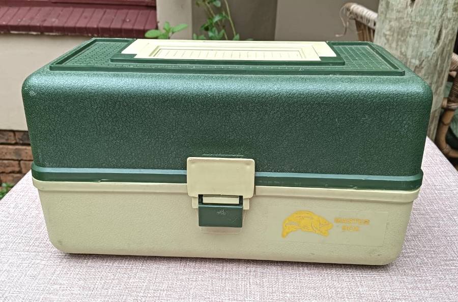 Master Fishing Tackle Box Filled With Salt and Fresh Water Fishing Sinkers, Hooks, Scales, Lures etc