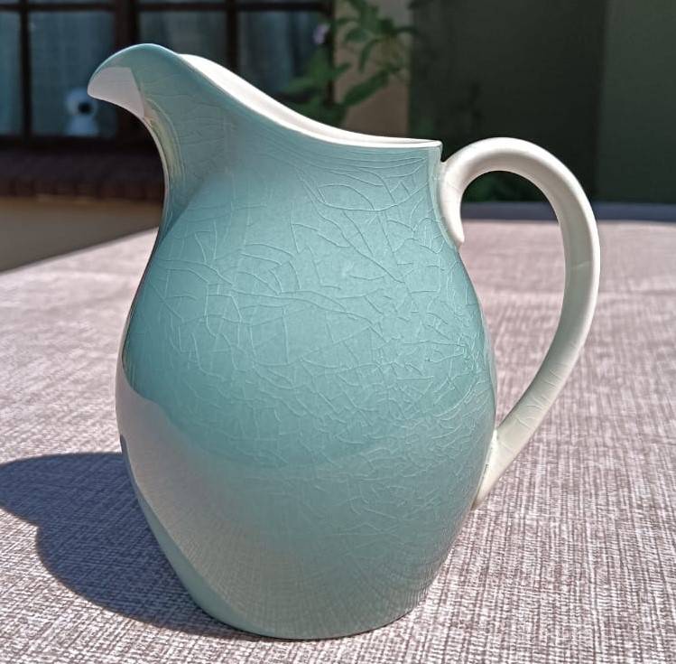 ROYAL DOULTON AQUA GREEN BLUE CREAMER D6430 DESERT STAR PATTERN CIRCA 1954-1964