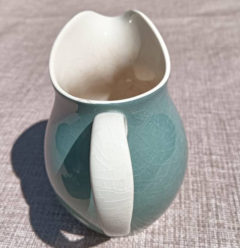 ROYAL DOULTON AQUA GREEN BLUE CREAMER D6430 DESERT STAR PATTERN CIRCA 1954-1964