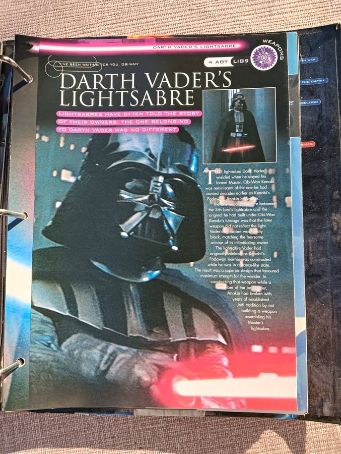 Star Wars 2002 De Agostini Fact File Ring Binder: Droids and Weapons and Technology