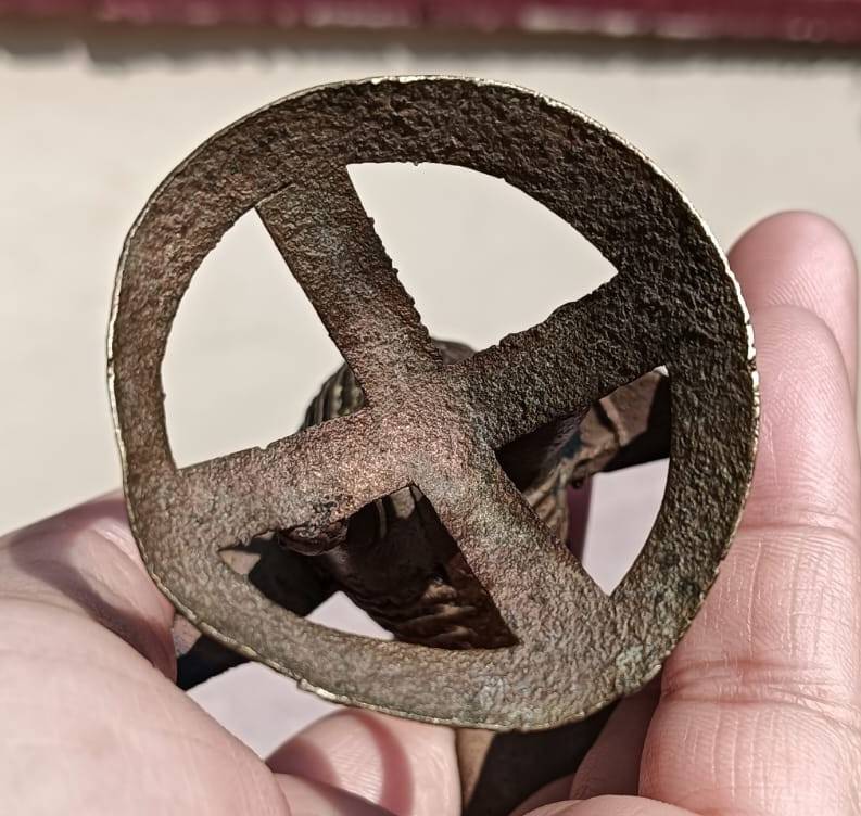 Antique Bronze Dhokra Kondh Tribal (West Bengal) Peacock Totem Statue Small 9cm High