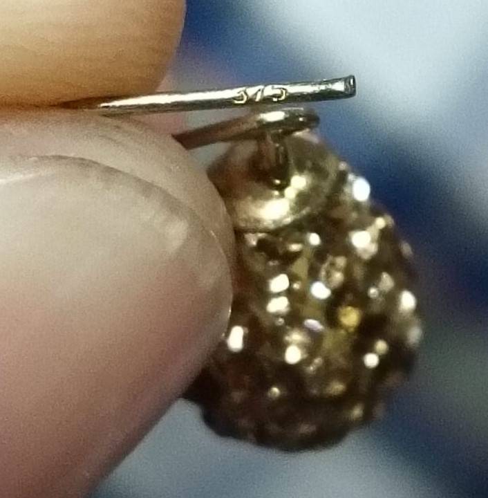 Vintage 375 (9ct) Gold and Rhinestone Fruit Pear Shaped French Hook Earrings Total Weight 1.67g