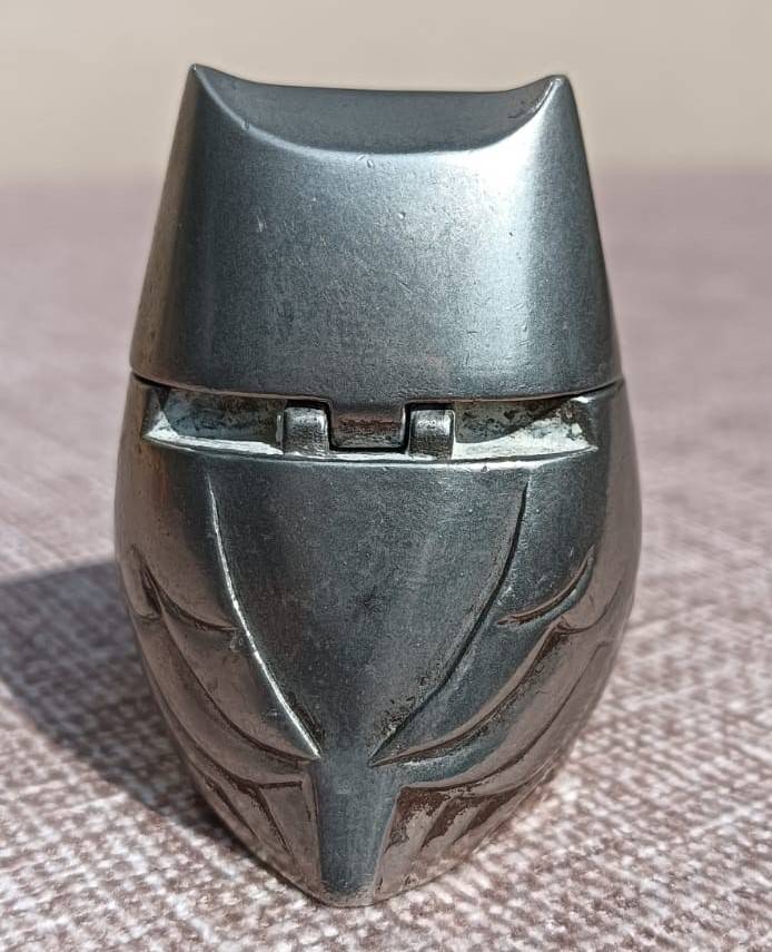 Cute Vintage Silver Metal Salt / Sugar Jar Owl 4.5cm High