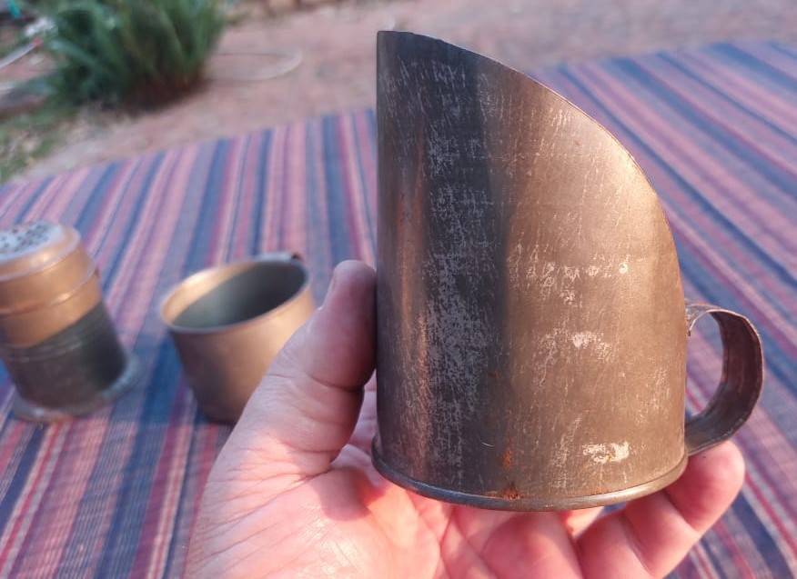 Antique Steel Cup, Scoop and Shaker - Rarely Seen Items Nowadays