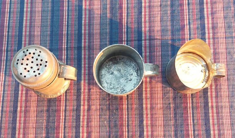 Antique Steel Cup, Scoop and Shaker - Rarely Seen Items Nowadays