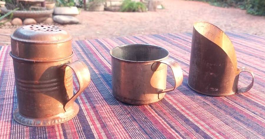 Antique Steel Cup, Scoop and Shaker - Rarely Seen Items Nowadays