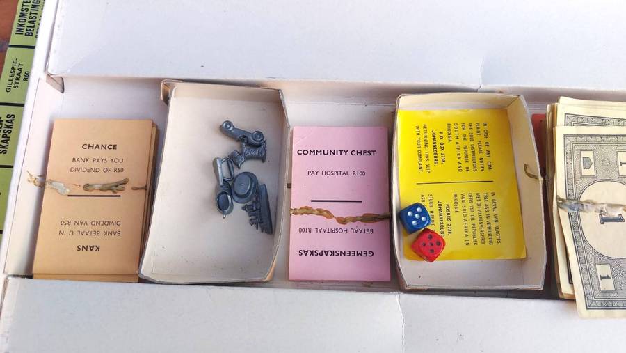 Waddington 1970s Monopoly Eng / Afr Made in SA Red Box Edition Complete