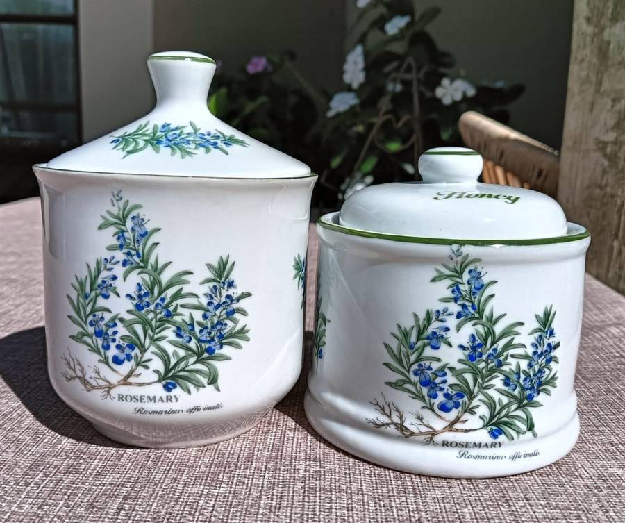 WIESENTHAL GERMANY HERB GARDEN ROSEMARY PORCELAIN CONTAINERS