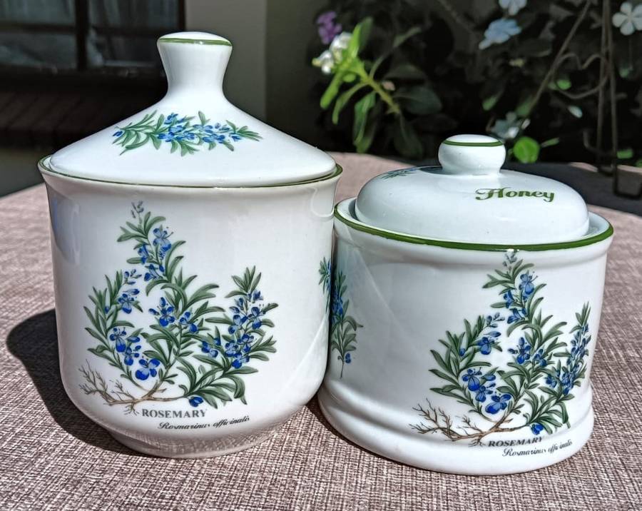WIESENTHAL GERMANY HERB GARDEN ROSEMARY PORCELAIN CONTAINERS
