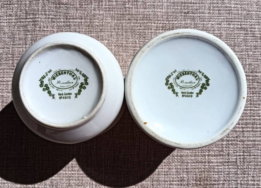 WIESENTHAL GERMANY HERB GARDEN ROSEMARY PORCELAIN CONTAINERS