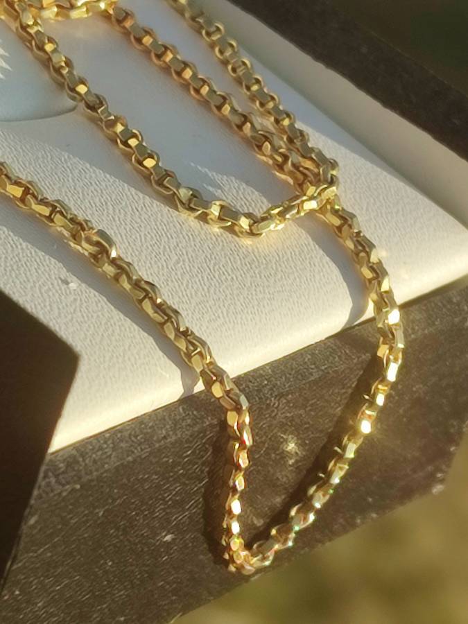 Vintage 9ct Gold Unusual Strong Link Chain
