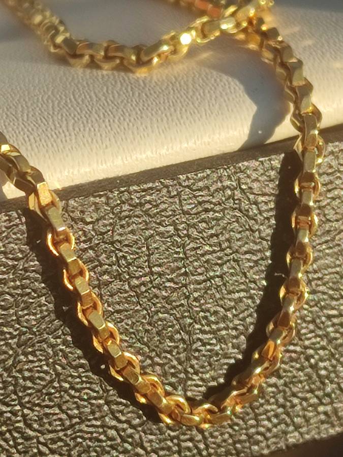 Vintage 9ct Gold Unusual Strong Link Chain