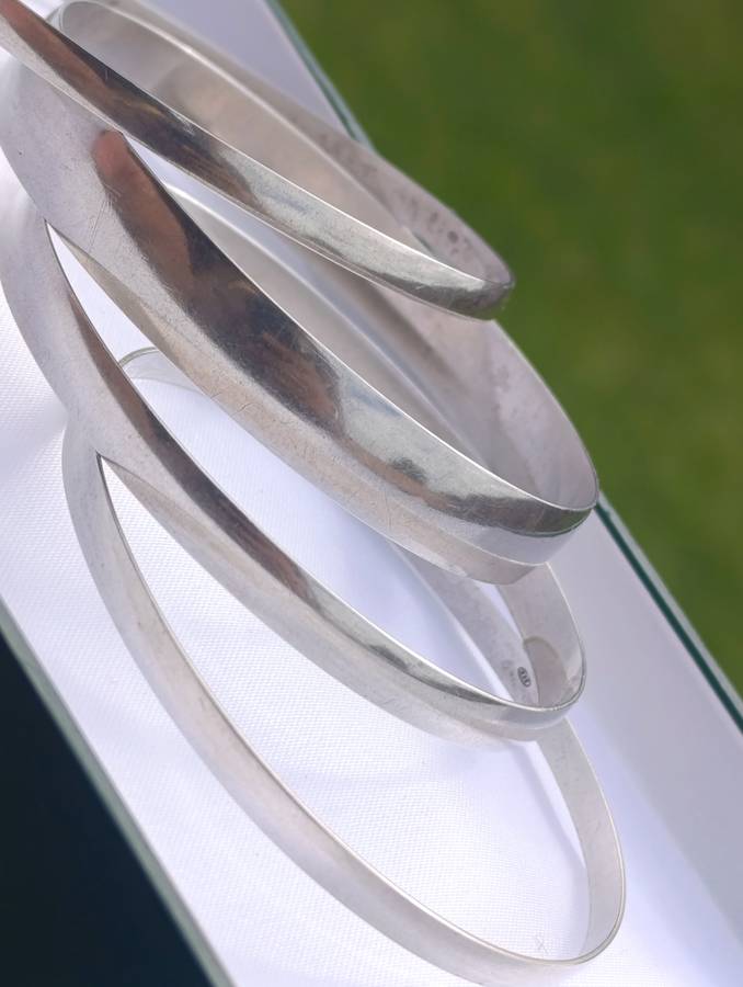 Set of Four Sterling Silver Bangles