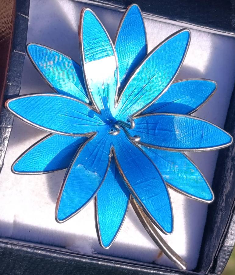 Norway Large Sterling Flower Brooch