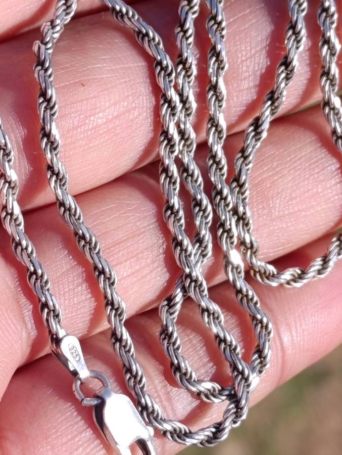 Sterling Silver Vintage Rope Chain
