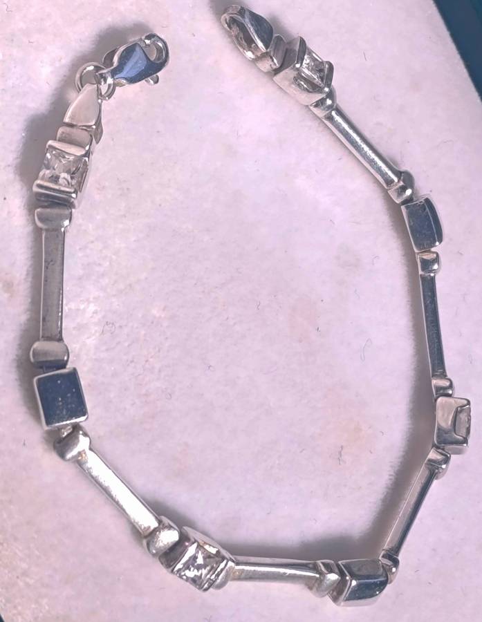 Sterling Silver Square Studded Bracelet