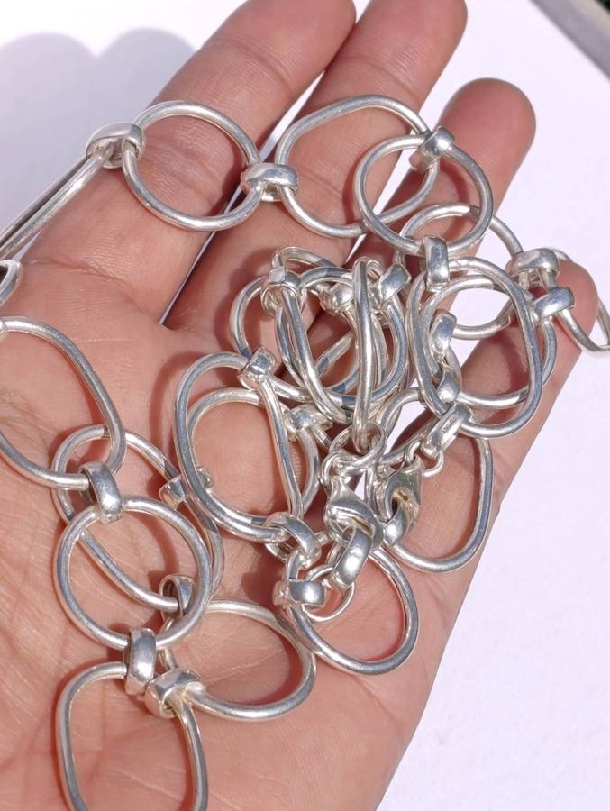 Vintage Sterling 2CM Necklace & Bracelet Set