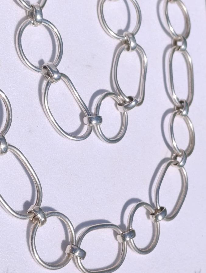 Vintage Sterling 2CM Necklace & Bracelet Set