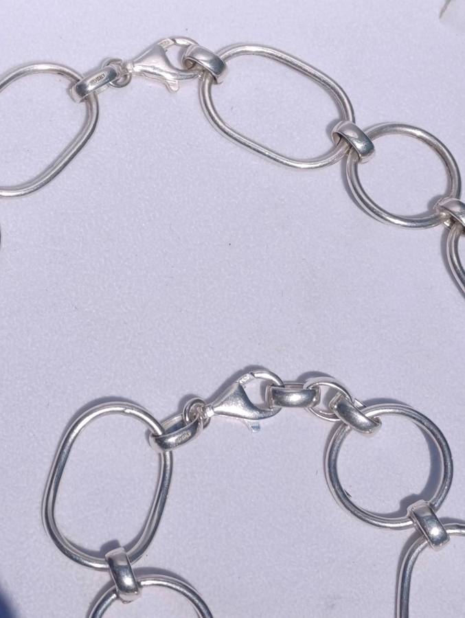 Vintage Sterling 2CM Necklace & Bracelet Set