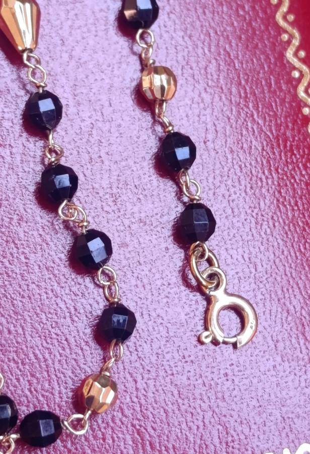 9ct Gold Black Crystal Vintage Bracelet