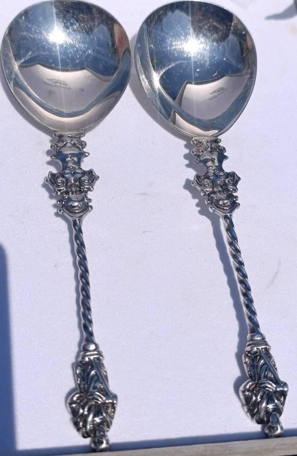 Rare Antique Sterling Large Hallmarked Apostle Spoons