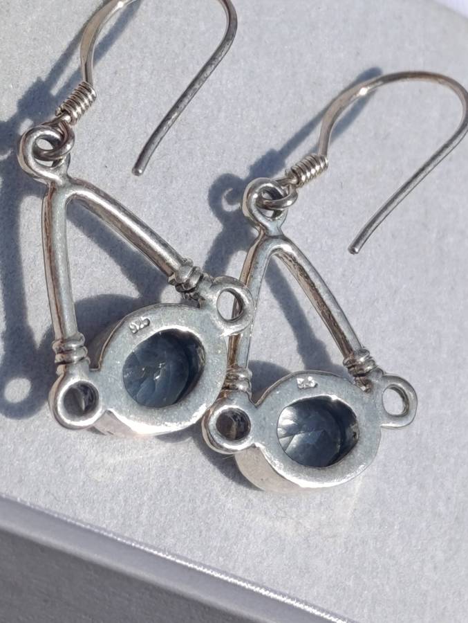 Sterling Vintage Light Blue Gemstone Earrings