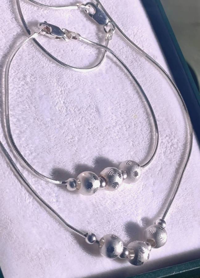 Sterling Ball Bracelet & Chain Set