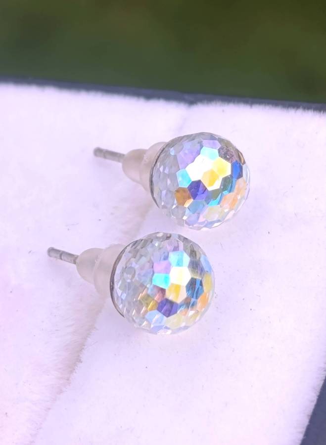 Ball Crystal Aurora Borealis Stud Earrings