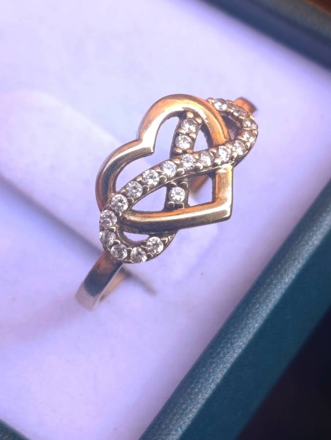 9ct Gold Vintage Infinity Heart Ring