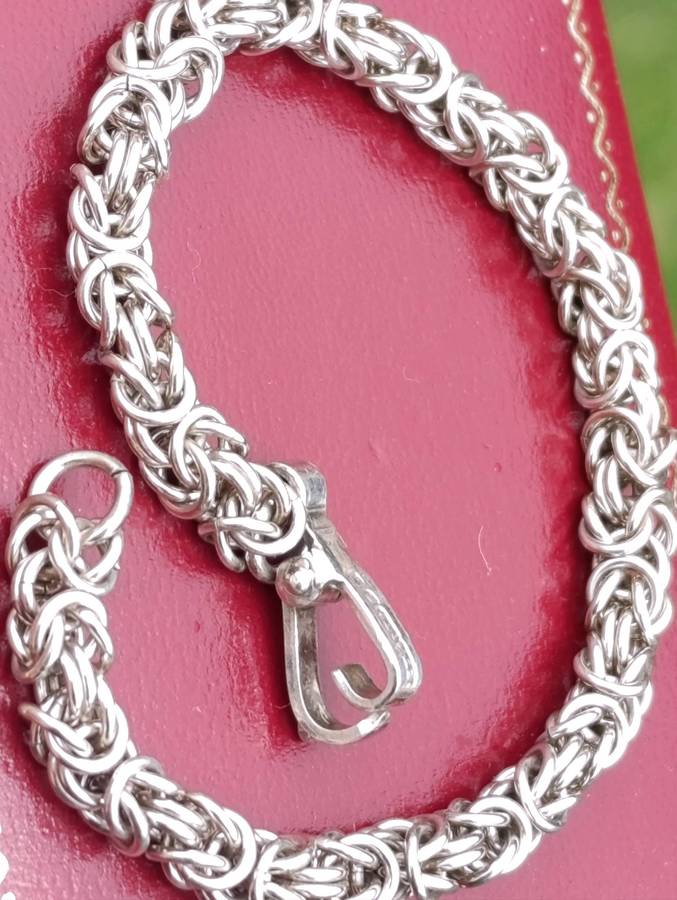 British Hallmarked 5MM Sterling Byzantine Bracelet