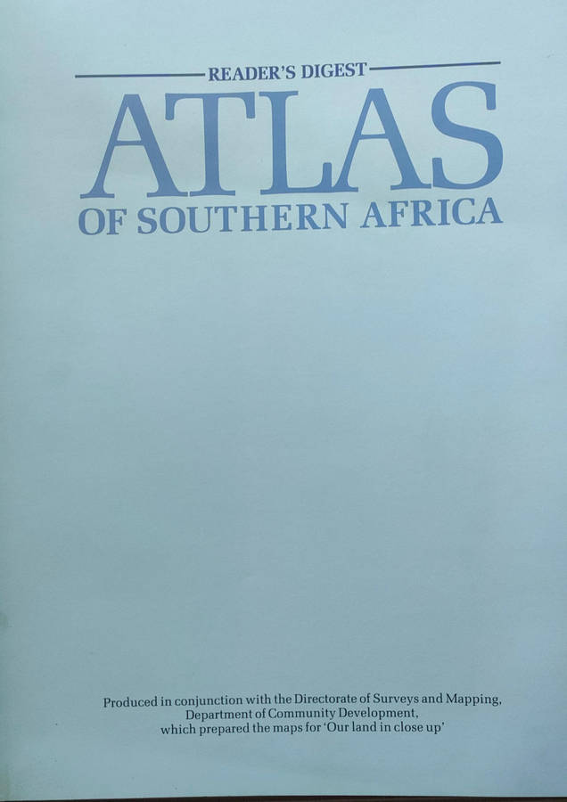 Readers Digest Atlas of Southern Africa