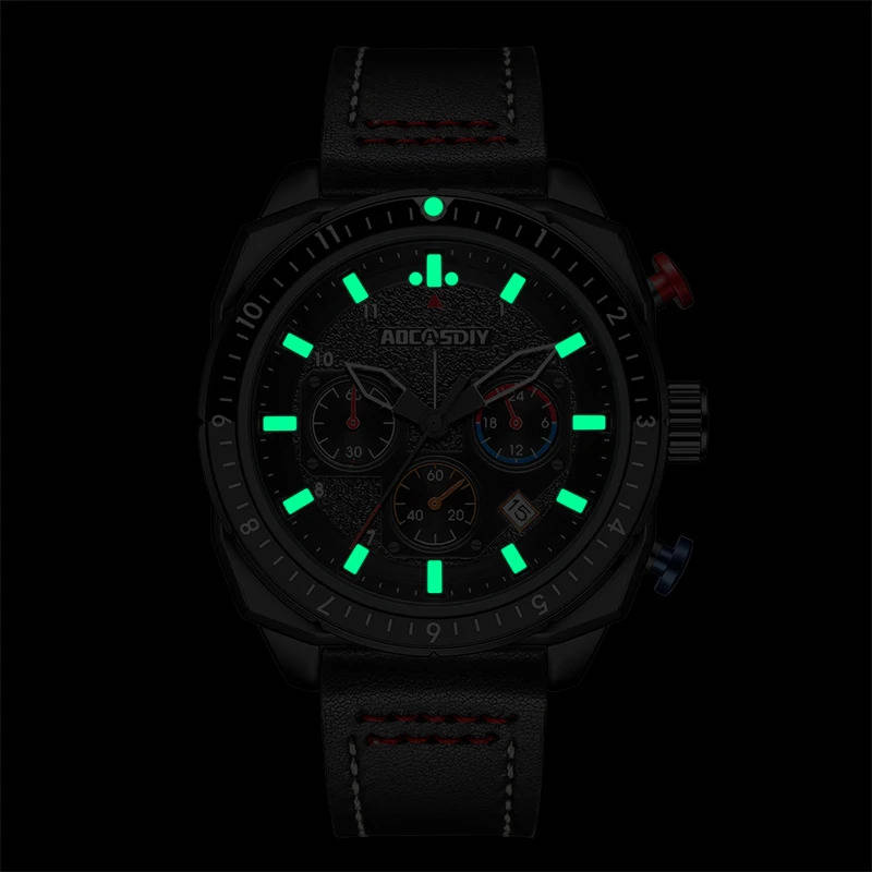 AOCASDIY A6016 Shock Resistant, Complete Calendar, Water Resistant, Quartz Chronograph