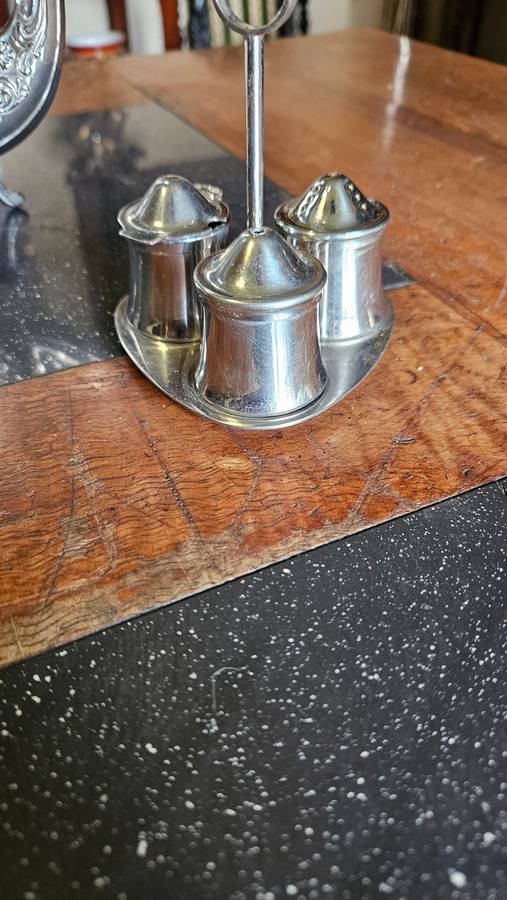 EPNS Ketlle, Sugar Bowl & Condiment Set