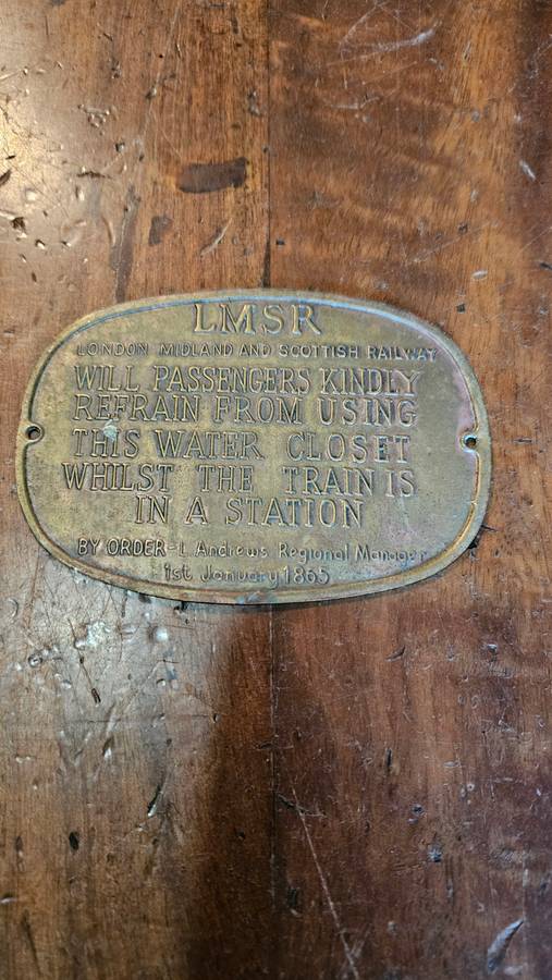 Antique Brass Plaque 1st Jan 1865