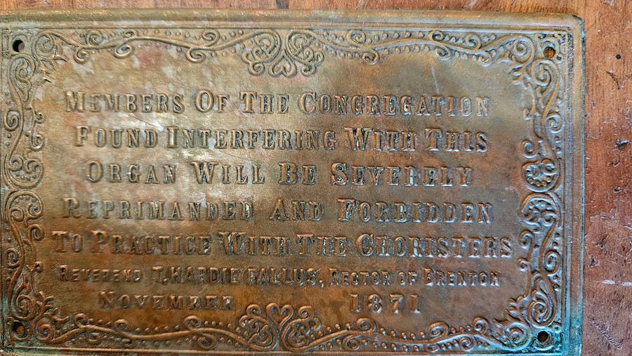 Antique Brass Plaque Nov 1871