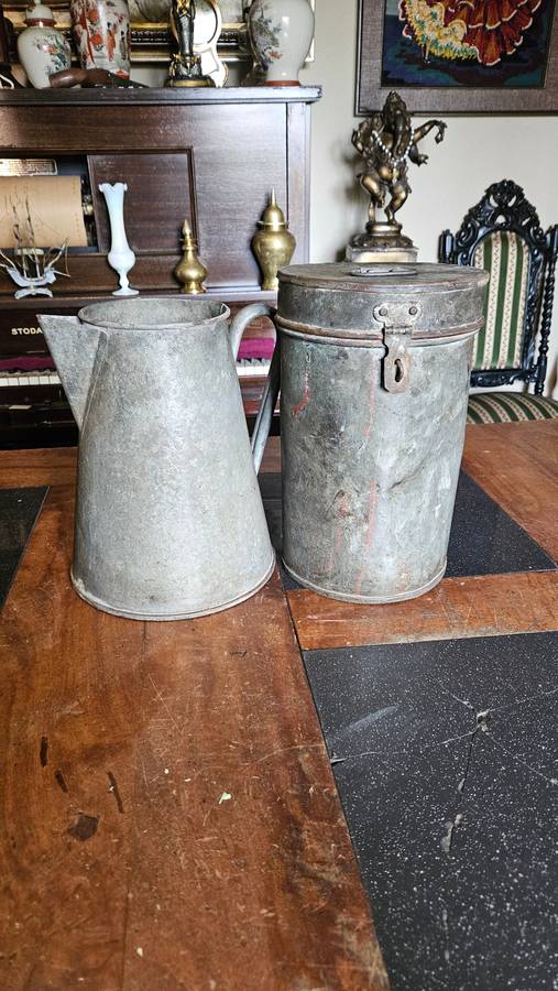 Galvanized Container & Pitcher