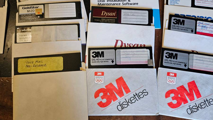 Vintage Floppy Disks Plus Containers
